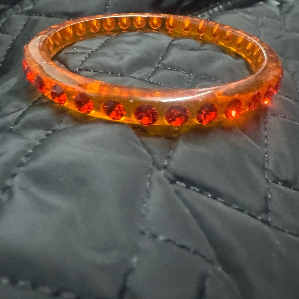 Vintage Orange Bangle with Red Accents